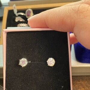 Moissanite Sterling Silver Stud Earrings